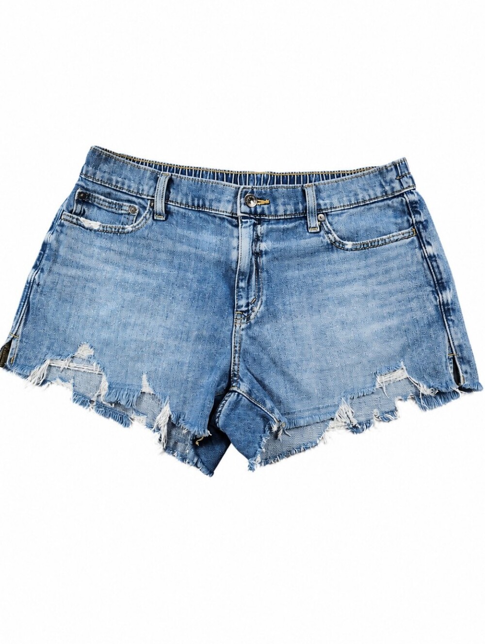 Aerie Daydream Distressed Cutoff Denim Shorts Medium Frayed Hem Blue